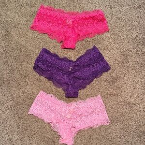 Lace Panty Set in Pink and Purple